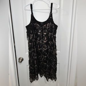 Torrid Plus Size Mini Sequin Fringe Dress in Black